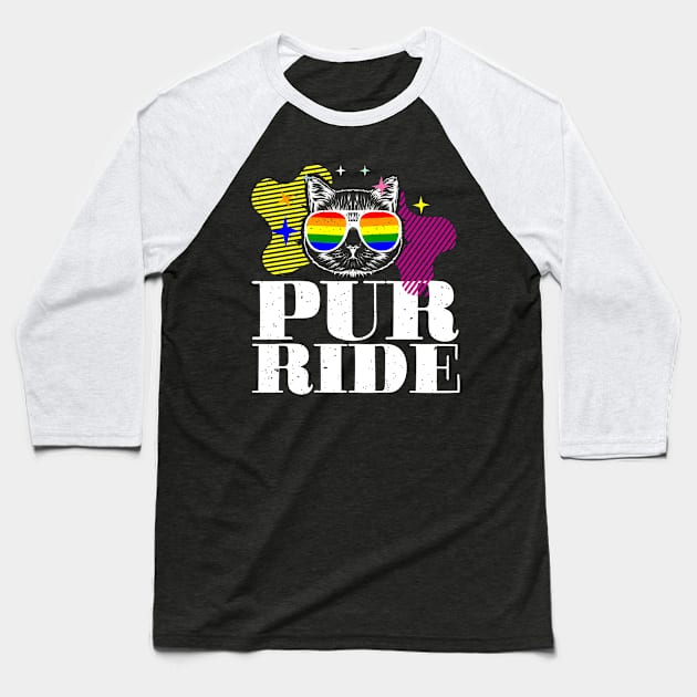 PURRIDE I Cat LGBT Pride Awareness Baseball T-Shirt by holger.brandt
